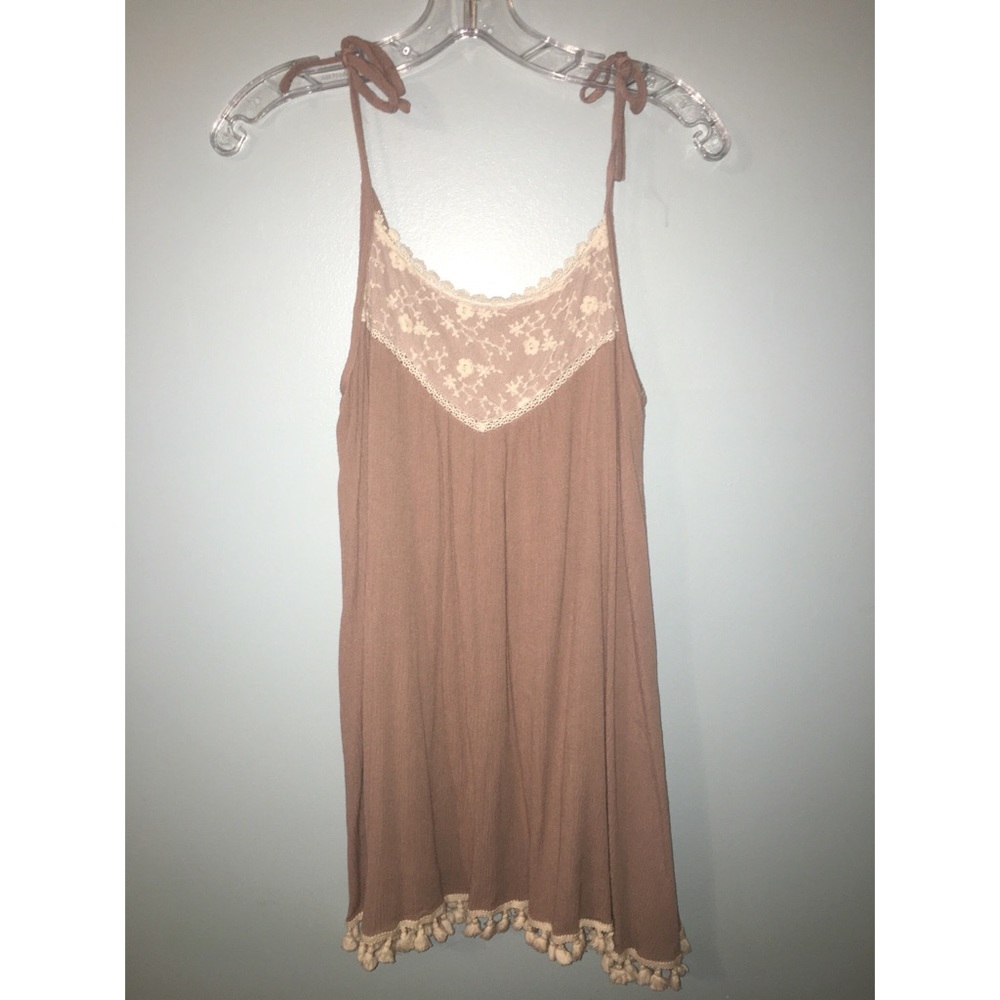 Beige boho dress.